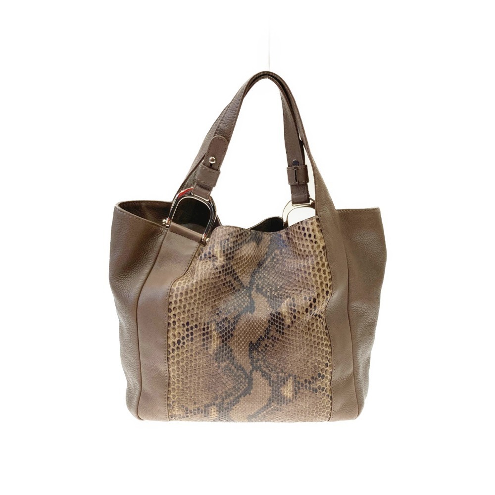 Gucci Python Greenwich Bag Tote Brown